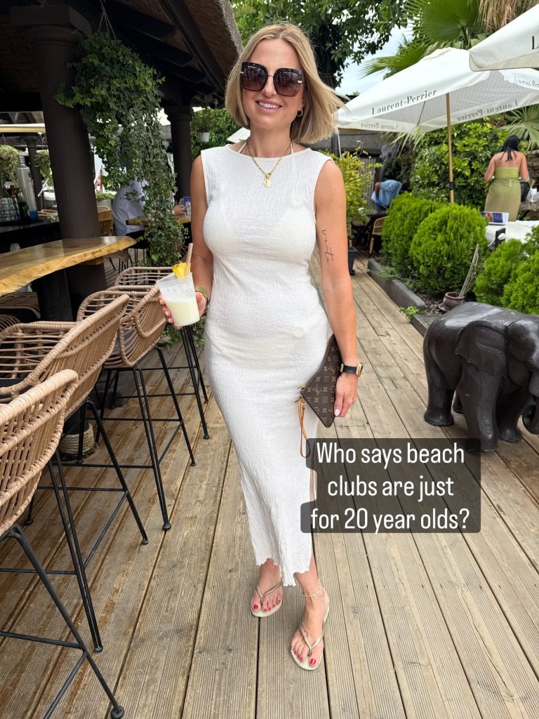 A White Textured Dress for Relaxed Resort Dressing